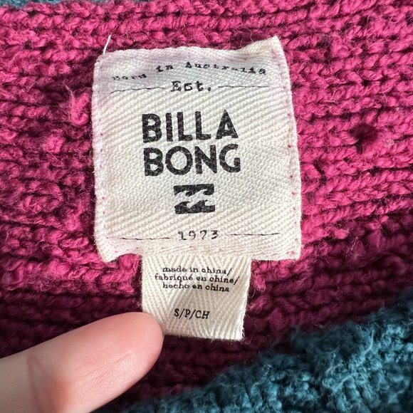 Billabong Sweater Women Small Multicolor Stripe Long Dolman Sleeve Knit Pullover - Picture 7 of 12